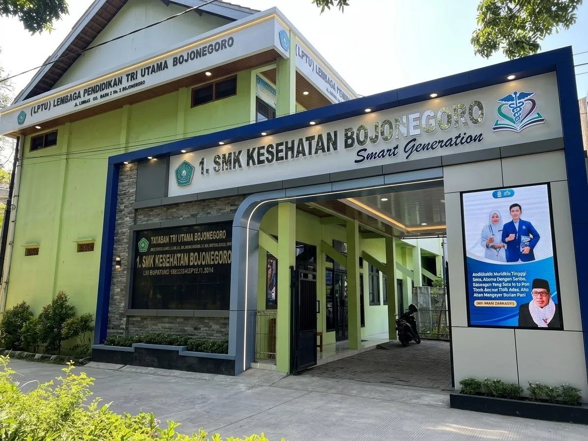 Tampak depan gedung SMK Kesehatan Bojonegoro